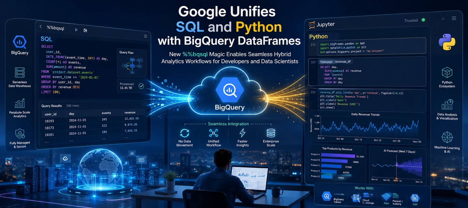 Google Brings SQL and Python Together in BigQuery, Making Data Analytics Faster and Simpler