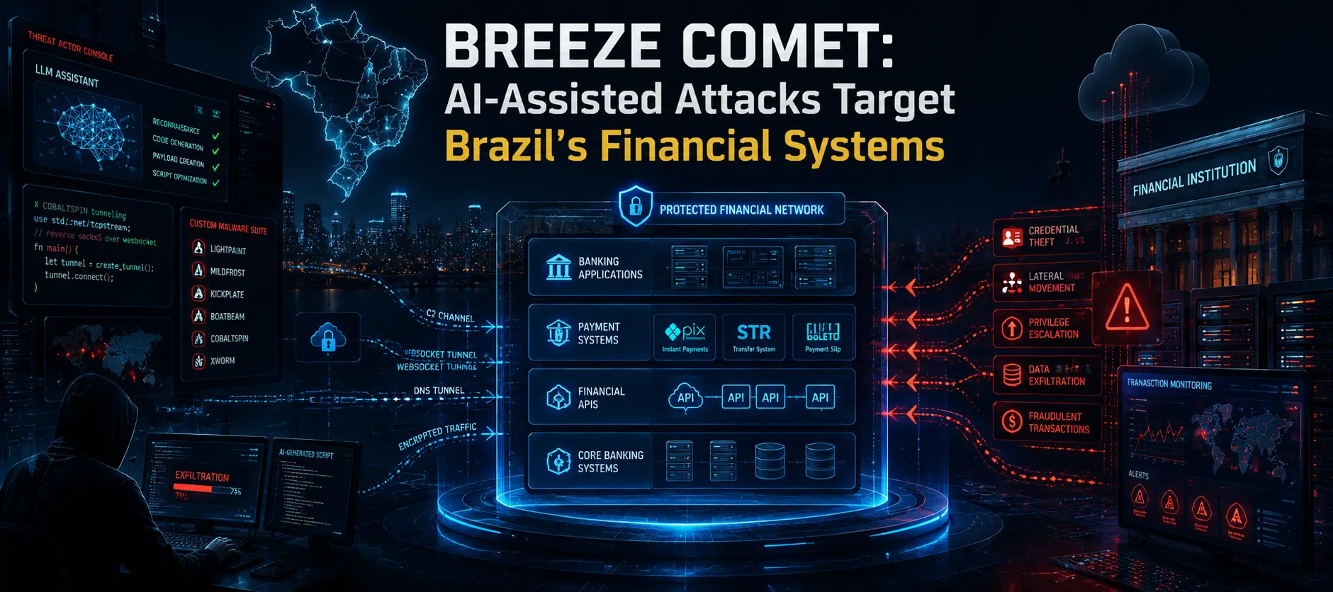 BREEZE COMET Targets Brazil’s Financial Systems With Custom Malware and AI-Assisted Attacks