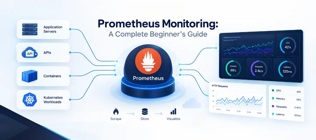 Prometheus Monitoring: A Complete Beginner’s Guide to Metrics, PromQL, Alerting and Application Monitoring