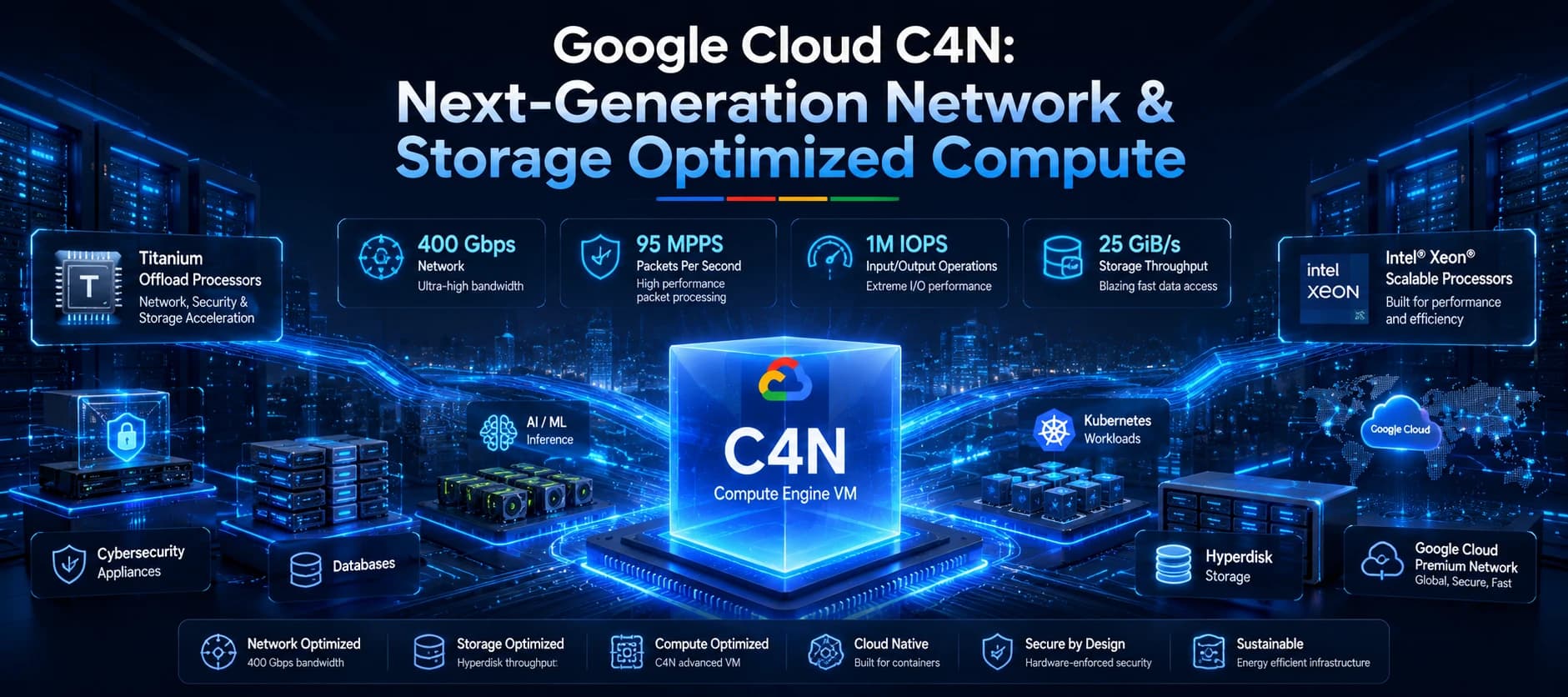 Google Cloud Launches C4N: Network-Optimized Compute Engine Delivers Up to 400 Gbps Networking and 1M IOPS