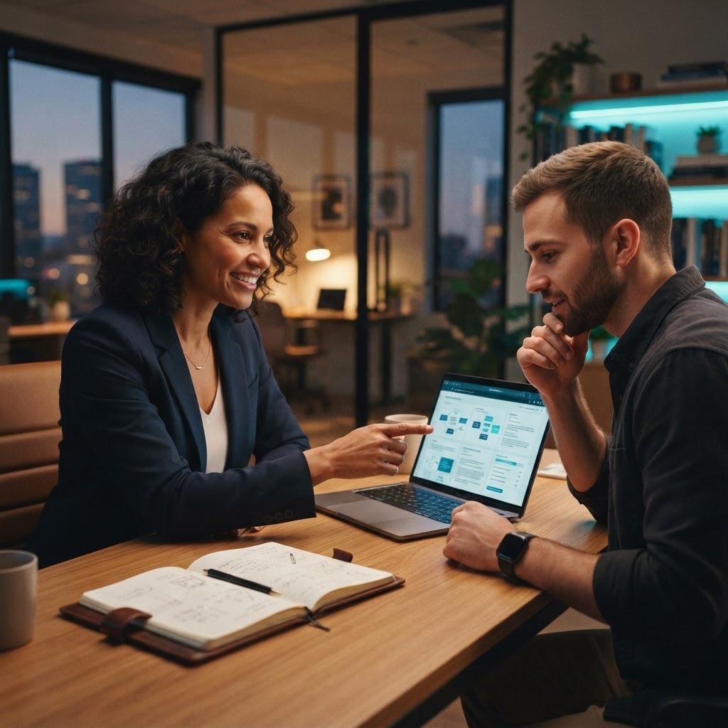 Cybersecurity learner in a private Career Plus portfolio and interview preparation session