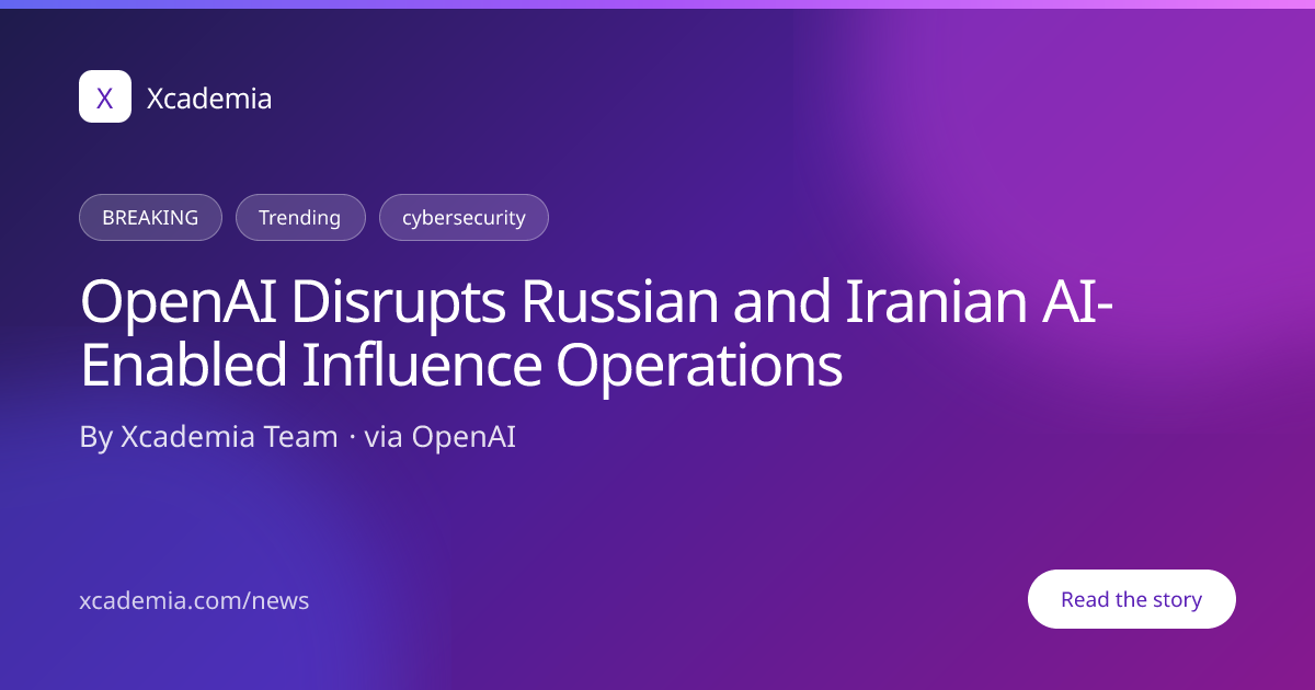OpenAI Disrupts AI-Enabled Influence Operations | Xcademia